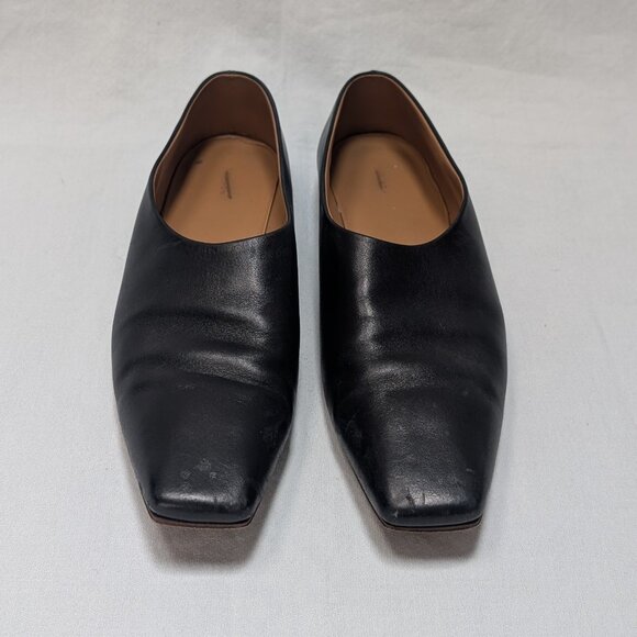 The Row Women's Black Leather Square Toe Flats Shoes Size 38 US 8 - Picture 9 of 9